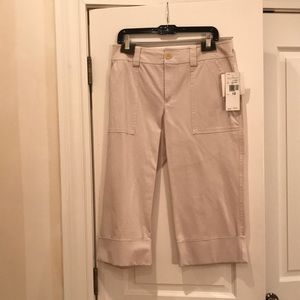 Womyn Cropped Khaki Pant with wide cuffs. NWT Size 12
